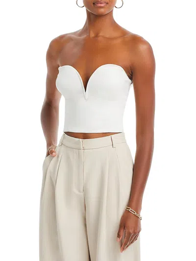 Fore Womens Faux-leather Sweetheart Strapless Top In White