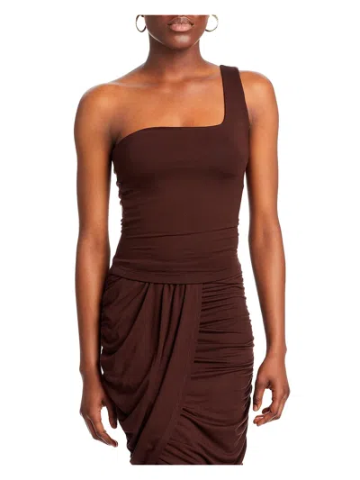 Fore Womens Fitted Asymmetric Pullover Top In Gold