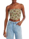 FORE WOMENS FLORAL PRINT CORSET CROPPED