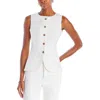 Fore Button Front Vest In White