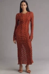 Foren Marie Lace Maxi Dress In Red
