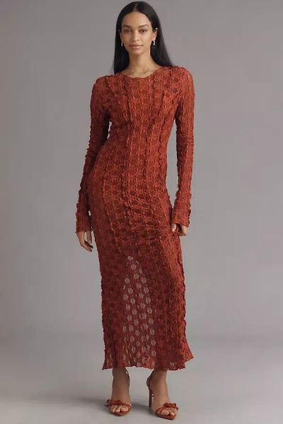 Foren Marie Lace Maxi Dress In Red