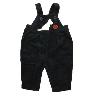 Pre-owned Forence Eiseman Kids' Boys Navy Brown Dog Overalls In Black
