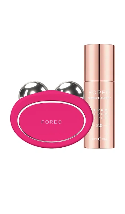 Foreo Bear 2 Facial Device & Supercharged Serum Bundle In Fuchsia