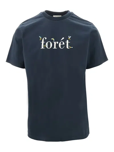 Forét Amber Bee Floral-graphic T-shirt In Blue