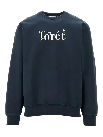 Forét Amber Bee Logo-embroidered Sweatshirt In Blue