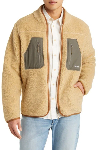 Forét Aurora High Pile Fleece Jacket In Neutral