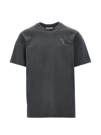 Forét Bouquet Embroidered-detail Washed-effect T-shirt In Multi