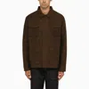 FORÉT FORÉT BROWN OVERSHIRT WITH STAINED EFFECT
