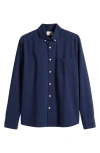 Forét Bush Seersucker Button-down Shirt In Navy