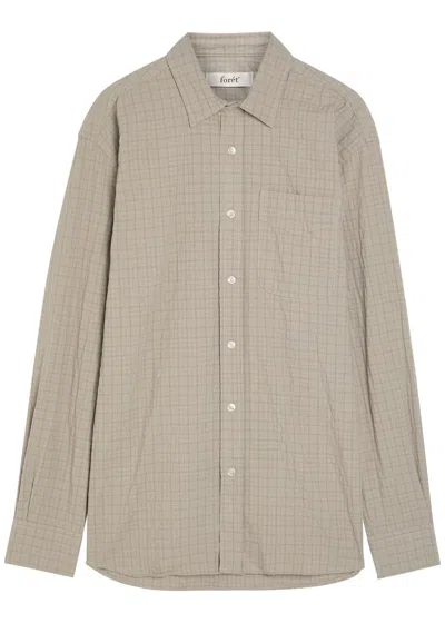 Forét Checked Cotton Shirt In Brown