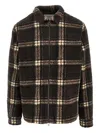 Forét Checked-pattern Zip-fastening Sweater In Brown