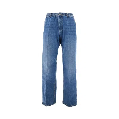 Forét Clay Creased Denim Pants In Blue