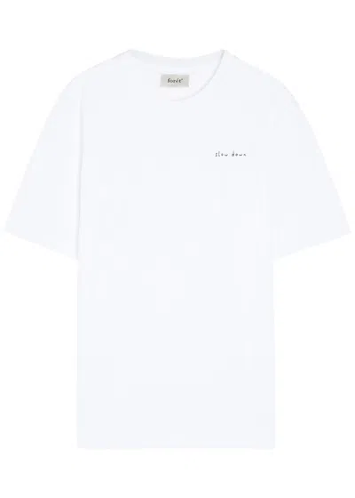 Forét Embroidered Cotton T-shirt In White