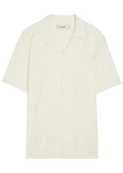 Forét Floral Jacquard Cotton-blend Shirt In White