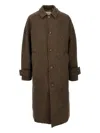 Forét Houndstooth-pattern Button Coat In Brown