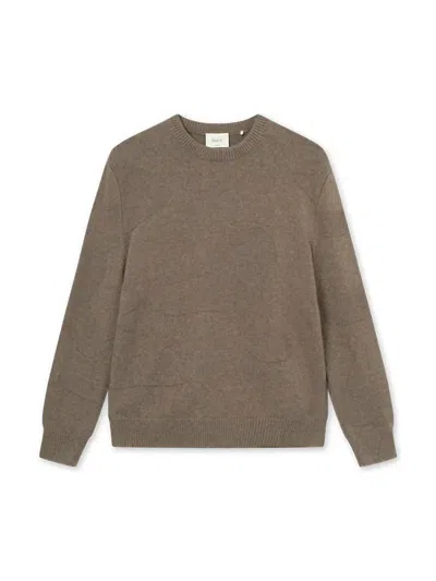 Forét Men's Relaxed Jacquard Sweater In Stone In Brown