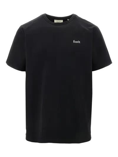 Forét Oak Logo-embroidered T-shirt In Black