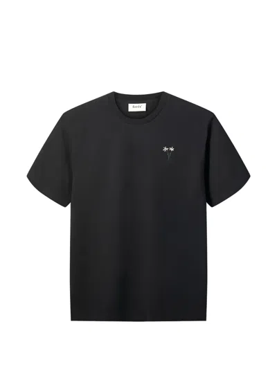 Forét Posy Floral-embroidered T-shirt In Black