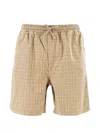 Forét Shift Check-pattern Drawstring Shorts In Animal Print