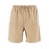 Forét Shift Check-pattern Drawstring Shorts In Brown