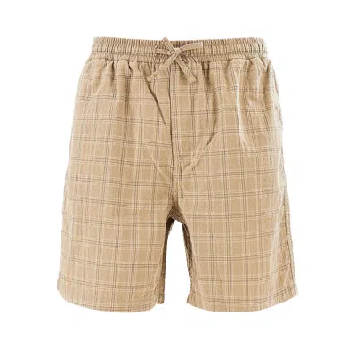 Forét 'shift Textured' Organic Cotton Shorts In Brown