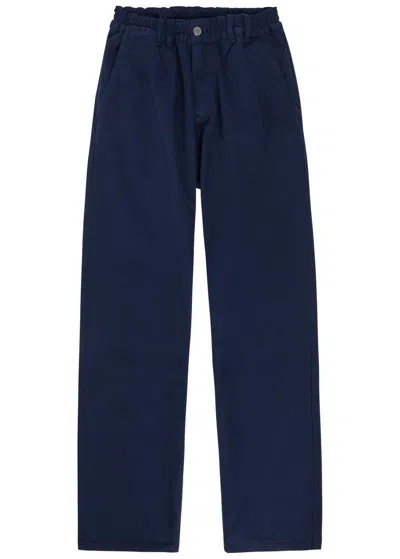 Forét Straight-leg Twill-cotton Trousers In Blue