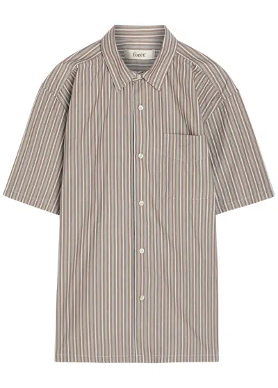 Forét Striped Cotton Shirt In Gray