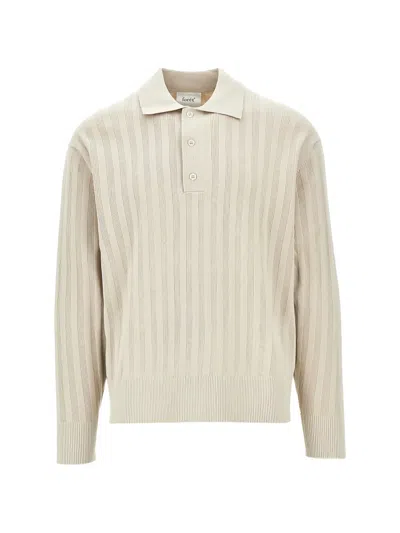 Forét Striped-pattern Polo Shirt In Neutral