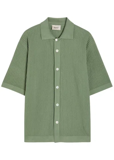 Forét Textured-knit Cotton Shirt In Green