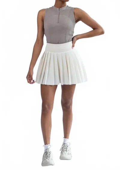 Fore-te Clara Pleated Skort In Hedge In White