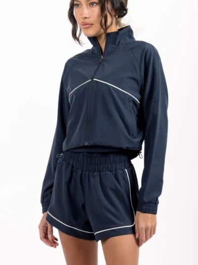 Fore-té Club Attire Nicole Cropped Active Jacket In Blue