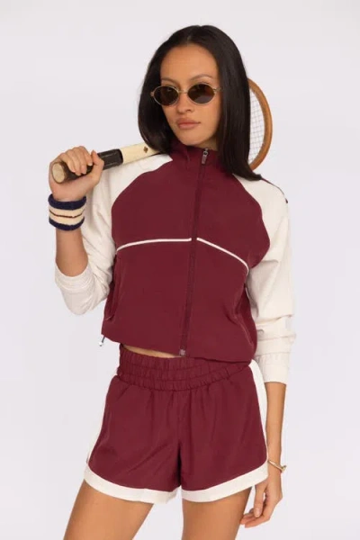 Fore-té Club Attire Nicole Cropped Active Jacket In Brown