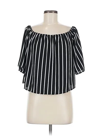 Pre-owned Forever 21 3/4 Sleeve Blouse In Black