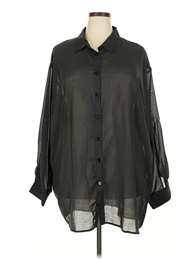Pre-owned Forever 21 3/4 Sleeve Blouse In Black
