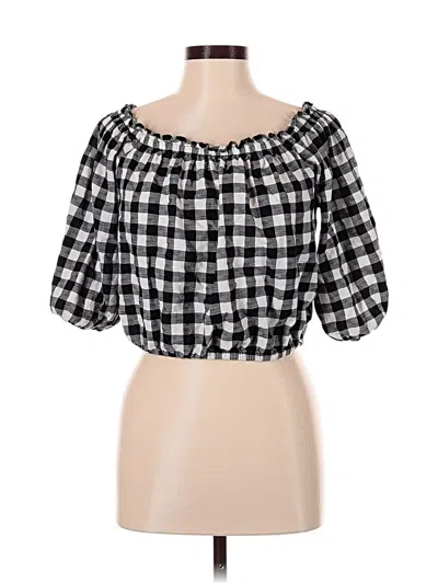 Pre-owned Forever 21 3/4 Sleeve Blouse In Black