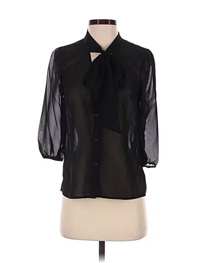Forever 21 3/4 Sleeve Blouse In Black