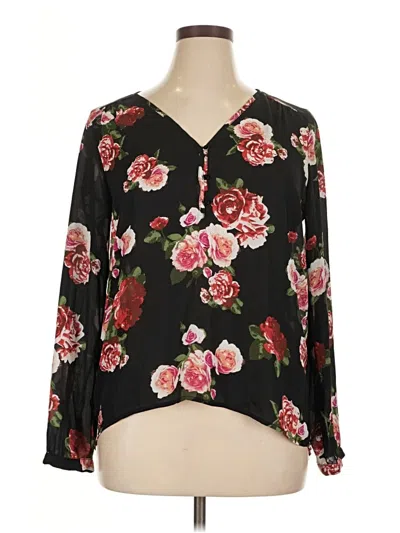 Pre-owned Forever 21 3/4 Sleeve Blouse In Black