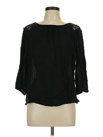 Pre-owned Forever 21 3/4 Sleeve Blouse In Black