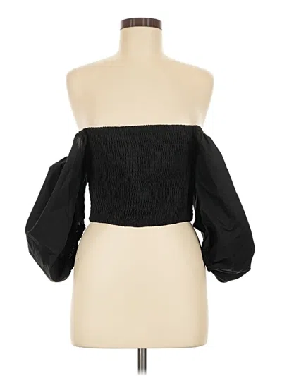 Forever 21 3/4 Sleeve Blouse In Black