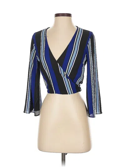 Pre-owned Forever 21 3/4 Sleeve Blouse In Blue