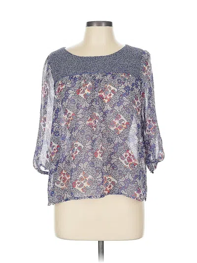 Pre-owned Forever 21 3/4 Sleeve Blouse In Blue