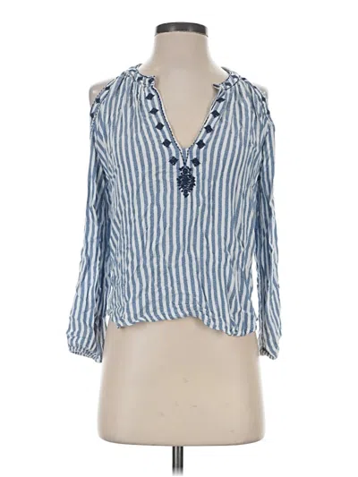 Pre-owned Forever 21 3/4 Sleeve Blouse In Blue