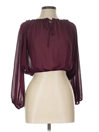 Pre-owned Forever 21 3/4 Sleeve Blouse In Burgundy