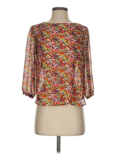 Pre-owned Forever 21 3/4 Sleeve Blouse In Gold