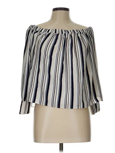 Pre-owned Forever 21 3/4 Sleeve Blouse In Ivory