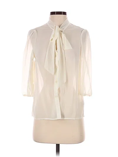 Pre-owned Forever 21 3/4 Sleeve Blouse In Ivory