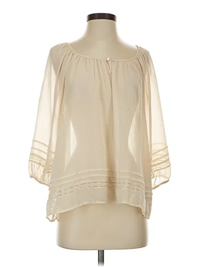 Pre-owned Forever 21 3/4 Sleeve Blouse In Ivory