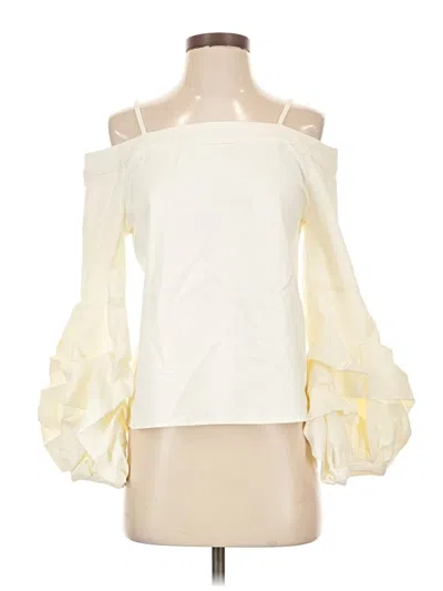 Pre-owned Forever 21 3/4 Sleeve Blouse In Ivory