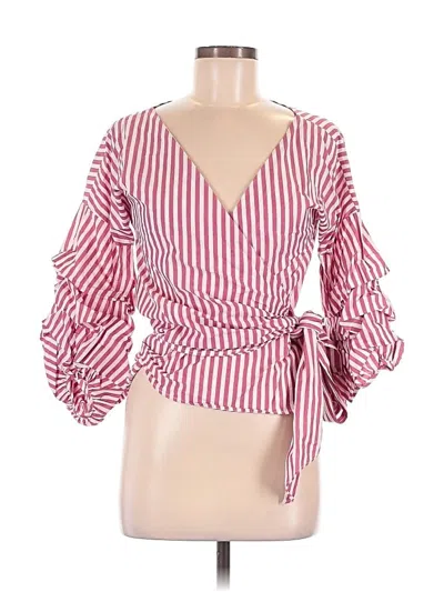 Pre-owned Forever 21 3/4 Sleeve Blouse In Pink